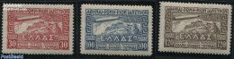 Greece 1933 Graf Zeppelin 3v, Unused (hinged), Transport - Zeppelins - Unused Stamps