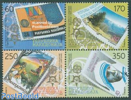 North Macedonia 2005 50 Years Europa Stamps 4v [+], Mint NH, History - Sport - Europa Hang-on Issues - Cycling - Stamp.. - Europese Gedachte
