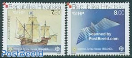 Croatia 2005 50 Years Europa Stamps 2v, Mint NH, History - Transport - Europa Hang-on Issues - Ships And Boats - Europese Gedachte