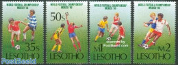 Lesotho 1986 World Cup Football Mexico 4v, Mint NH, Sport - Football - Lesotho (1966-...)