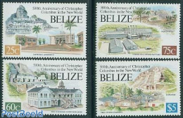 Belize/British Honduras 1992 Discovery Of America 4v, Mint NH, History - Archaeology - Explorers - Arqueología
