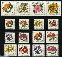 Burundi 1966 Flowers 16v, Mint NH, Nature - Flowers & Plants - Orchids - Altri & Non Classificati