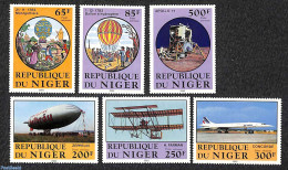 Niger 1983 Aviation Bi-centenary 6v, Mint NH, Transport - Various - Balloons - Aircraft & Aviation - Space Exploration.. - Fesselballons