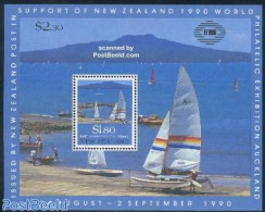 New Zealand 1990 Auckland Exposition S/s, Mint NH, Sport - Transport - Sailing - Philately - Ships And Boats - Nuevos