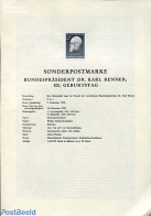 Austria 1970 DR. KARL RENNE BLACKPRINT, Mint NH - Ungebraucht