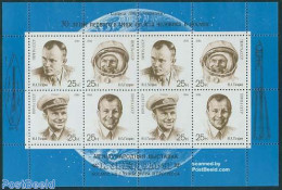 Russia, Soviet Union 1991 Cosmonauts M/s With Extra Print On Bottom Border, Mint NH, Transport - Space Exploration - Unused Stamps