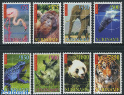 Suriname, Republic 1999 Endangered Animals 8v, Mint NH, Nature - Animals (others & Mixed) - Birds - Cat Family - Eleph.. - Surinam