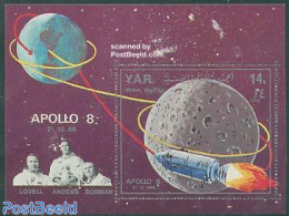 Yemen, Arab Republic 1969 Sojuz 4,5, Apollo 8 Flights S/s, Mint NH, Transport - Space Exploration - Autres & Non Classés