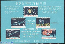 Korea, South 1969 Moonlanding S/s, Mint NH, Transport - Space Exploration - Corée Du Sud