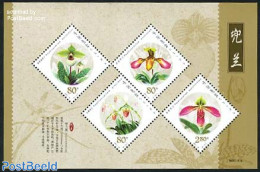 China People’s Republic 2001 Orchids S/s, Mint NH, Nature - Flowers & Plants - Orchids - Ungebraucht