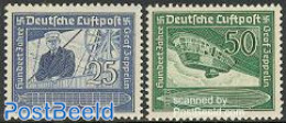 Germany, Empire 1938 Graf Von Zeppelin 2v, Mint NH, Transport - Zeppelins - Unused Stamps