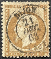YT 21 CaD T15 Dijon Côte D'Or (20) Indice 1 Napoléon III 1862 10c (côte 25€) France – Ramb - 1862 Napoléon III.