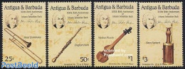 Antigua & Barbuda 1985 Bach Birthday 4v, Mint NH, Performance Art - Music - Musical Instruments - Música