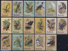 Barbados 1979 Definitives, Birds 17v, Mint NH, Nature - Birds - Kingfishers - Pigeons - Hummingbirds - Barbados (1966-...)