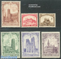 Belgium 1928 Anti Tuberculosis 6v, Mint NH, Health - Religion - Anti Tuberculosis - Churches, Temples, Mosques, Synago.. - Nuovi