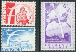 Belgium 1960 Congo 3v, Mint NH, Transport - Aircraft & Aviation - Unused Stamps