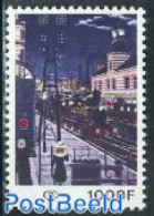 Belgium 1977 Railway Station Painting 1v, Mint NH, Transport - Railways - Art - Paintings - Unused Stamps