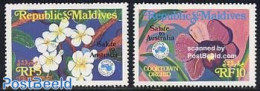 Maldives 1984 Ausipex 84 2v, Mint NH, Nature - Flowers & Plants - Orchids - Philately - Maldives (1965-...)