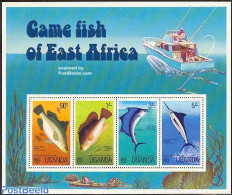 Uganda 1977 Sport Fishing S/s, Mint NH, Nature - Fish - Fishing - Fishes