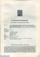 Austria 1965 VIENNA UNIVERS BLACKPRINT, Mint NH, Science - Education - Ungebraucht
