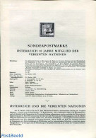 Austria 1965 UNO MEMBERSHIP BLACKPRINT, Mint NH, History - Flags - United Nations - Ongebruikt