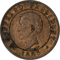 Haïti, Geffrard, 10 Centimes, 1863, Heaton, Cuivre, TTB, KM:40 - Haití