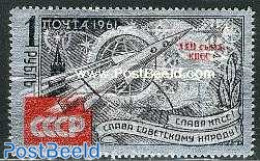 Russia, Soviet Union 1961 Party Day Overprint 1v On Aluminium Foil, Mint NH, Transport - Various - Space Exploration -.. - Nuovi