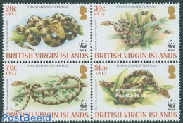 Virgin Islands 2005 WWF, Snakes 4v [+], Mint NH, Nature - Reptiles - Snakes - World Wildlife Fund (WWF) - British Virgin Islands