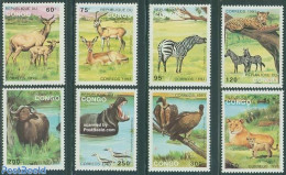 Congo Republic 1993 Wild Life 8v, Mint NH, Nature - Animals (others & Mixed) - Birds - Birds Of Prey - Cat Family - Hi.. - Sonstige & Ohne Zuordnung