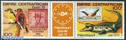Central Africa 1978 Philexafrique 2v+tab [:T:] (with Orange Tab), Mint NH, Nature - Animals (others & Mixed) - Birds -.. - Stamps On Stamps