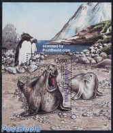 Chile 2000 Antarctica S/s, Mint NH, Nature - Science - Birds - Penguins - Sea Mammals - The Arctic & Antarctica - Cile