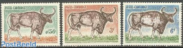 Cambodia 1964 Animals 3v, Mint NH, Nature - Animals (others & Mixed) - Cattle - Cambodja