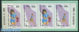 Turkish Cyprus 1989 Europa CEPT Booklet, Mint NH, History - Various - Europa (cept) - Stamp Booklets - Toys & Children.. - Ohne Zuordnung