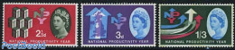 Great Britain 1962 Productivity 3v Phosphor, Unused (hinged), Science - Various - Statistics - Maps - Unused Stamps