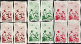 1912: Zu & Mi I-III Im 4er-Block ** MNH (deutsch Unberechnet) (Zu CHF 5480.00) - Unused Stamps