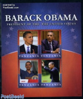Tanzania 2010 Barack Obama 4v M/s, Mint NH, History - American Presidents - Politicians - Tanzanie (1964-...)