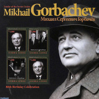 Sierra Leone 2011 Mikhail Gorbachev 4v M/s, Mint NH, History - Politicians - Autres & Non Classés