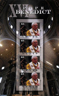 Nevis 2011 Pope Benedict XVI S/s, Mint NH, Religion - Pope - Religion - Pausen