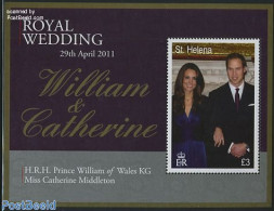 Saint Helena 2011 Royal Wedding William & Kate S/s, Mint NH, History - Kings & Queens (Royalty) - Case Reali