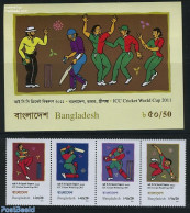 Bangladesh 2011 Cricket World Cup 4v+s/s ([:::]+s/s), Mint NH, Sport - Cricket - Sport (other And Mixed) - Cricket