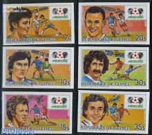 Guinea, Republic 1985 World Cup Football Mexico 6v Imperforated, Mint NH, Sport - Transport - Football - Space Explora.. - Autres & Non Classés