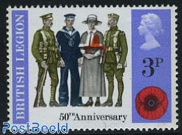 Great Britain 1971 3P With Strongly Moved Redorange Colour, Mint NH, Various - Errors, Misprints, Plate Flaws - Uniforms - Nuevos