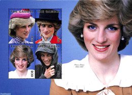 Gambia 2010 Princess Diana 4v M/s, Mint NH, History - Charles & Diana - Kings & Queens (Royalty) - Case Reali