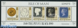 Isle Of Man 1990 150 Years Stamps S/s, Mint NH, Stamps On Stamps - Postzegels Op Postzegels