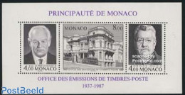 Monaco 1987 Stamp Bureau S/s, Mint NH, History - Kings & Queens (Royalty) - Philately - Ungebraucht