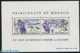 Monaco 1988 Olympic Winter Games S/s, Mint NH, Sport - Olympic Winter Games - Shooting Sports - Skiing - Sport (other .. - Unused Stamps