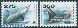 Netherlands Antilles 1998 Int. Ocean Year 2v, Mint NH, Nature - Fish - Sharks - Poissons