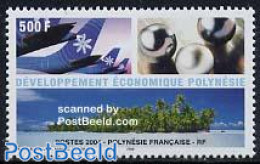 French Polynesia 2004 Economic Development 1v, Mint NH, History - Transport - Various - Geology - Aircraft & Aviation .. - Nuovi