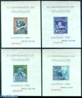 Spain 1961 Velazquez 4 S/s, Mint NH, Various - Textiles - Art - Paintings - Neufs