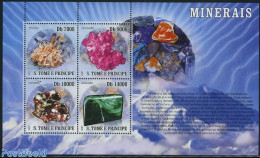 Sao Tome/Principe 2007 Minerals 4v M/s, Mint NH, History - Geology - Sao Tomé Y Príncipe